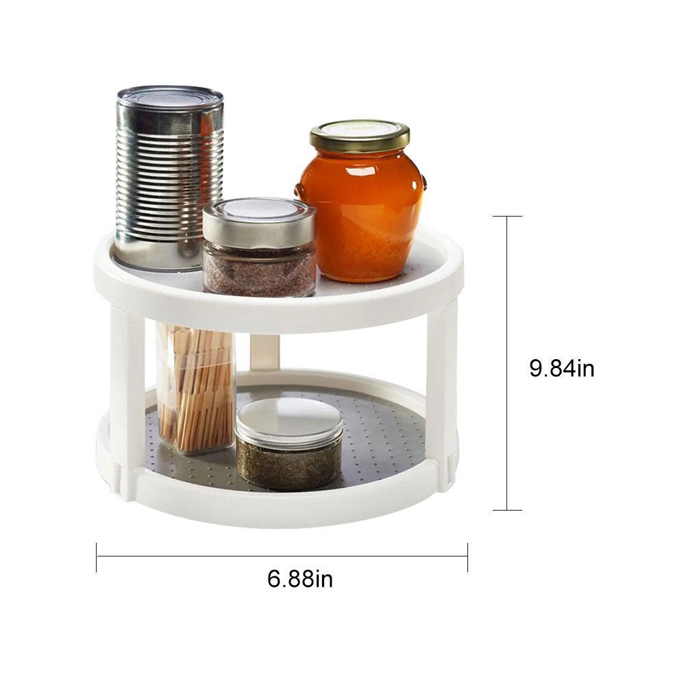Rotating double-layer desktop storage rack