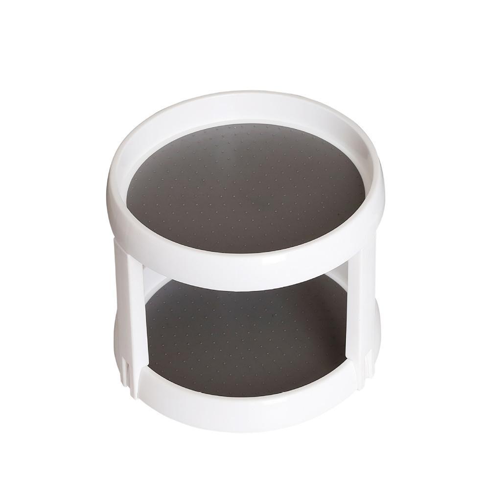 Rotating double-layer desktop storage rack