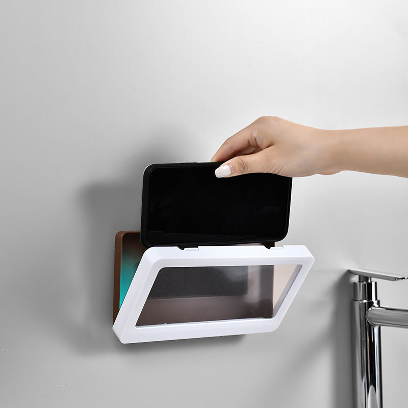 Wall Mounted Punch Free Bathroom Phone Rack