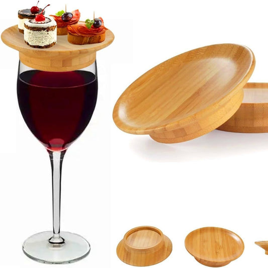 Wine Glass With Wooden Coaster