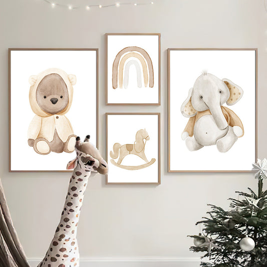 Elephant Butterfly Rainbow Wall Art Printing