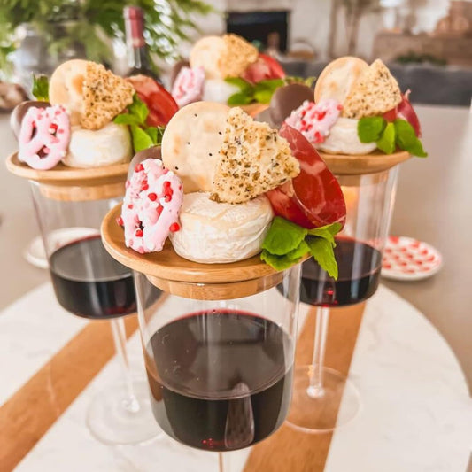 Wine Glass With Wooden Coaster
