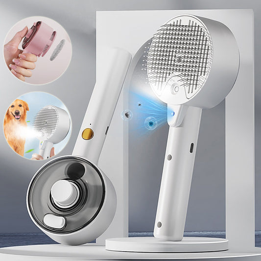 Pet Steam Brush Grooming